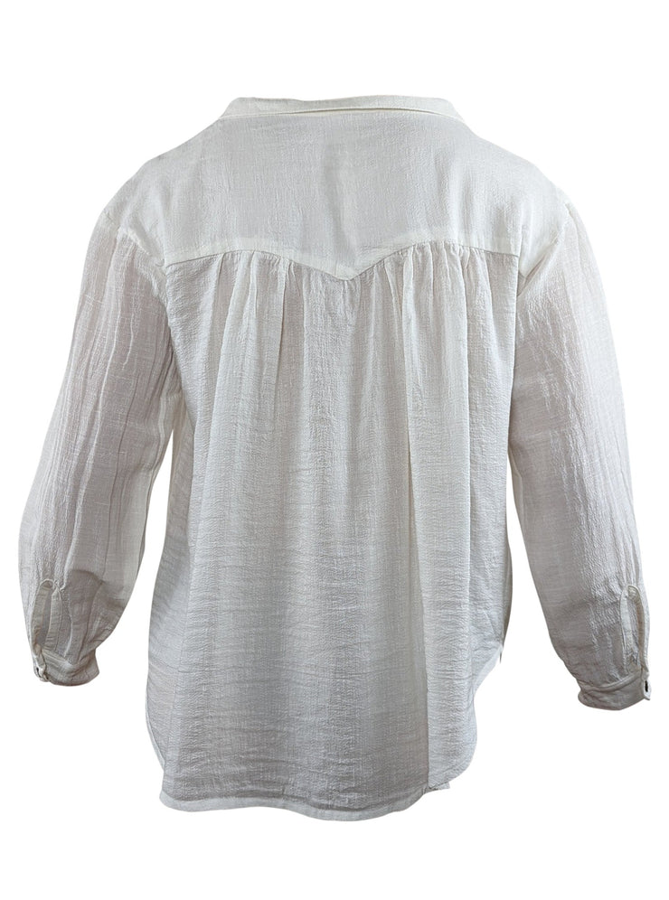 Semi sheer silk white womens shirt made in Australia