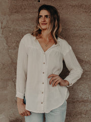 Semi sheer silk white womens shirt made in Australia