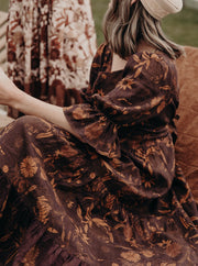 Australiana printed hemp maxi dress sustainably made in Australia