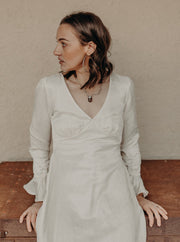 white hemp silk dress made in Australia