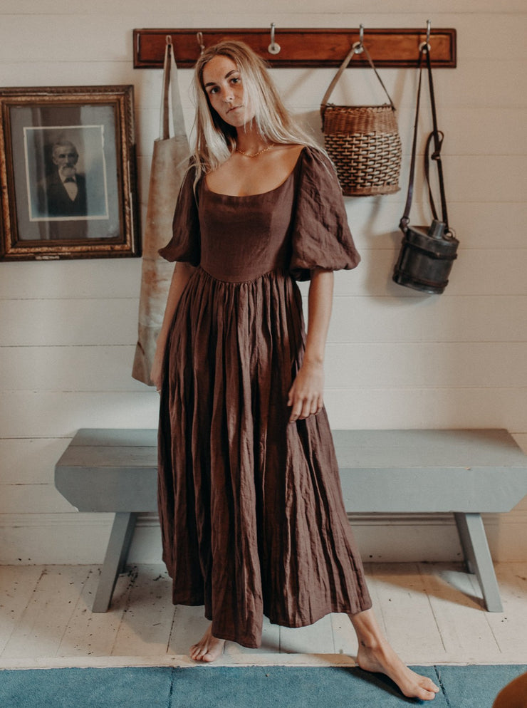Dawn Midi Dress in Chocolate