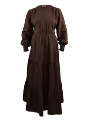 chocolate brown hemp maxi dress sustainably made in Australia
